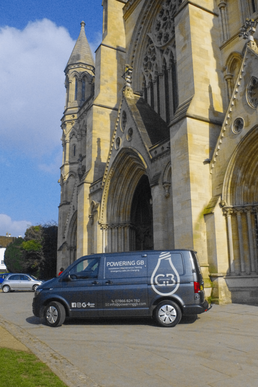 Powering GB van at St Albans Cathedral